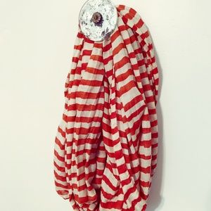 ORANGE + WHITE LONG SCARF